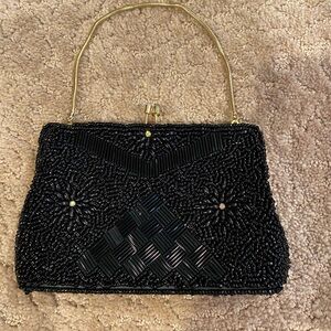 NWOT vintage beaded black evening bag KBS Interior Trading Co, LTD Honolulu,Hl